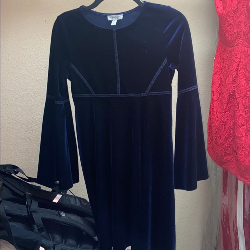 jessica simpson velvety navy dress
